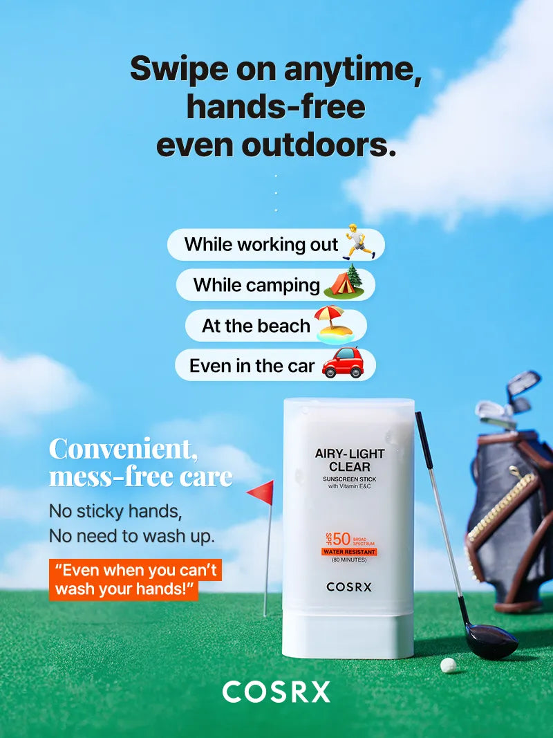 COSRX AIRY-LIGHT OIL CONTROL CLEAR SUNSCREEN STICK SPF 50 - Image 20